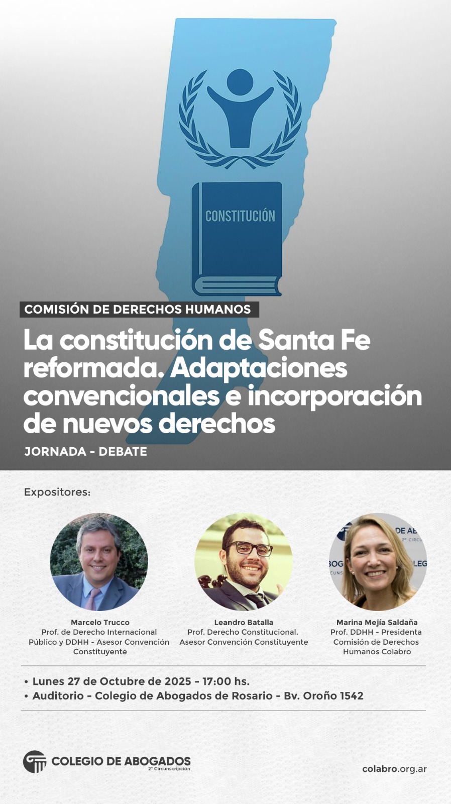 Jornada - Debate La constitución de Santa Fe reformada. Adaptaciones convencionales e incorporación de nuevos derechos - 27/10/2025